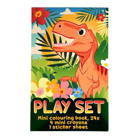Wins Traktatieset Kleurboek, Waskrijten en Stickervel Dino