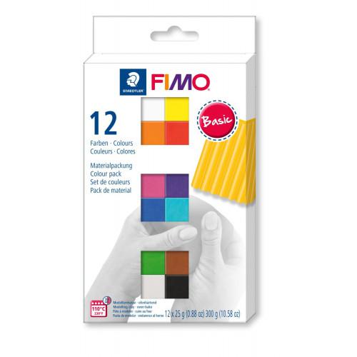 Fimo soft set etui 12 halve blokken Basic - Polymeer & Boetseerklei