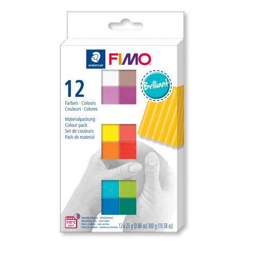Fimo Soft Set Etui 12 Halve Blokken Brilliant - Polymeerklei