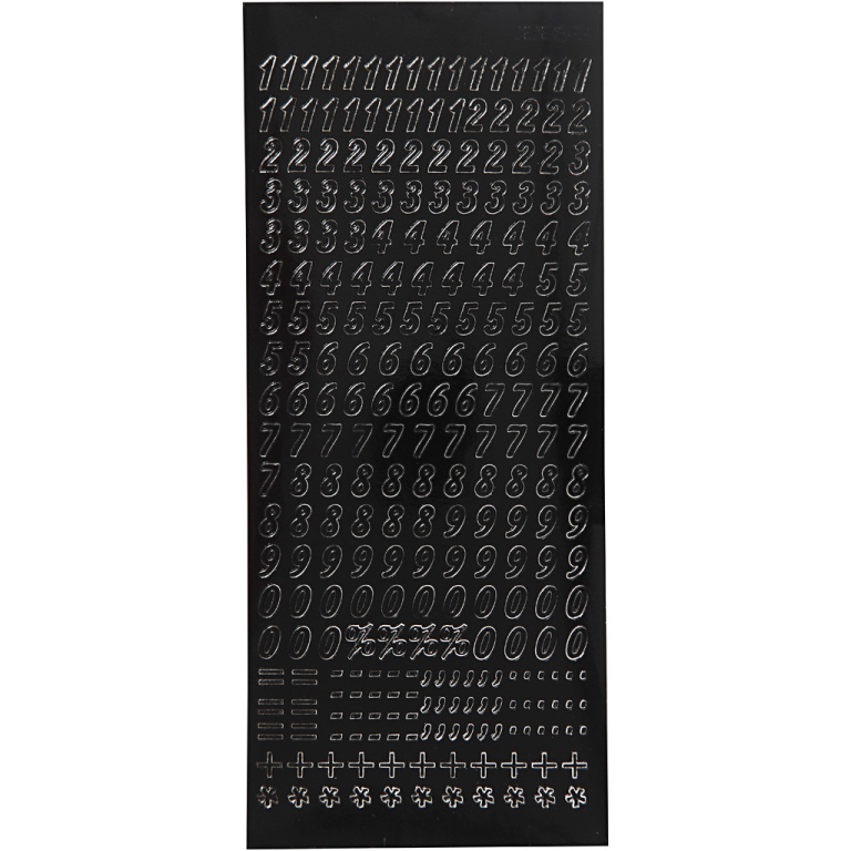 CC Aufkleber Zahlen 10x23 cm Schwarz