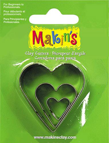 Gereedschap Makins Clay Uitsteekvorm Hart 3-delig - Boetseerklei
