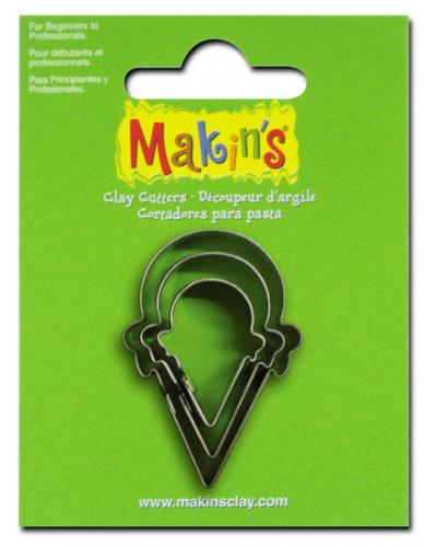Makins Uitsteekvorm Ice-Cream Cone 3 PC Set - Boetseerklei