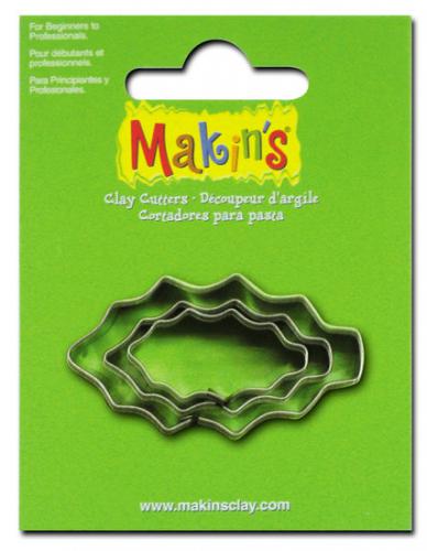 Makins Clay Uitsteekvorm Holly Leaf 3-delig - Boetseerklei