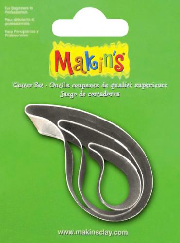 Makins Clay Water Drop Uitsteekvormen 3-delig - Polymeer & Boetseerklei