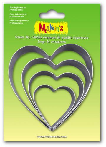 Makins Clay Uitsteekvorm Heart 4-delig - Boetseerklei & Polymeerklei