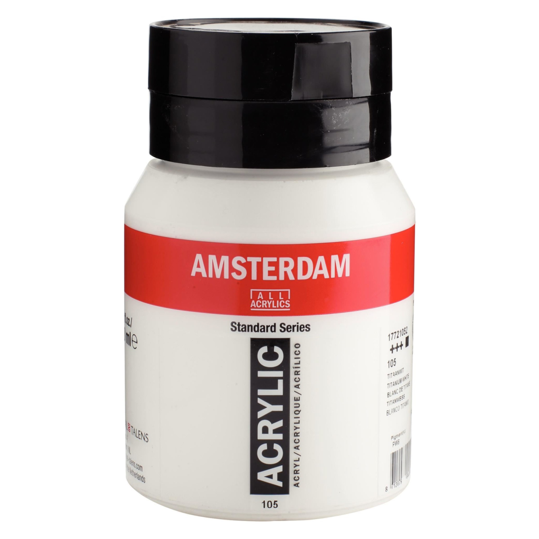 Royal Talens Amsterdam Acrylverf 105 Titaanwit 500 ml