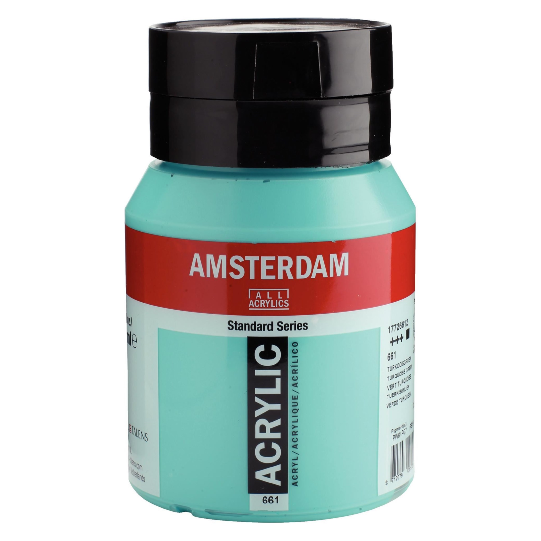 Royal Talens Amsterdam Acrylic Paint 661 Turquoise Green 500 ml