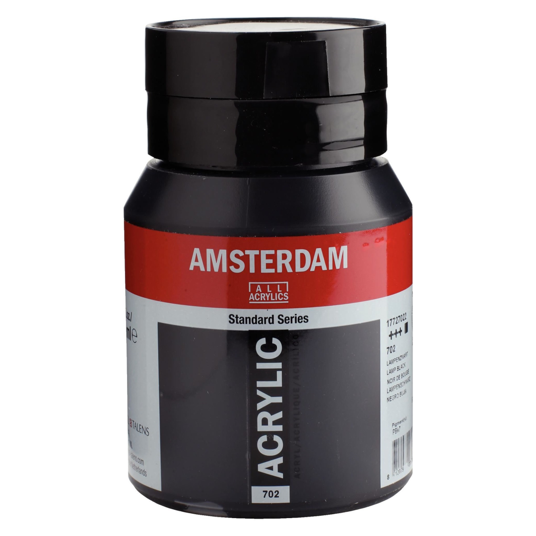 Royal Talens Amsterdam Acrylic Color 702 Lamp Black 500 ml