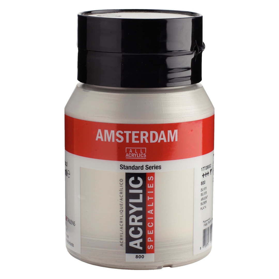 Royal Talens Amsterdam Acrylfarbe 800 Silber 500 ml