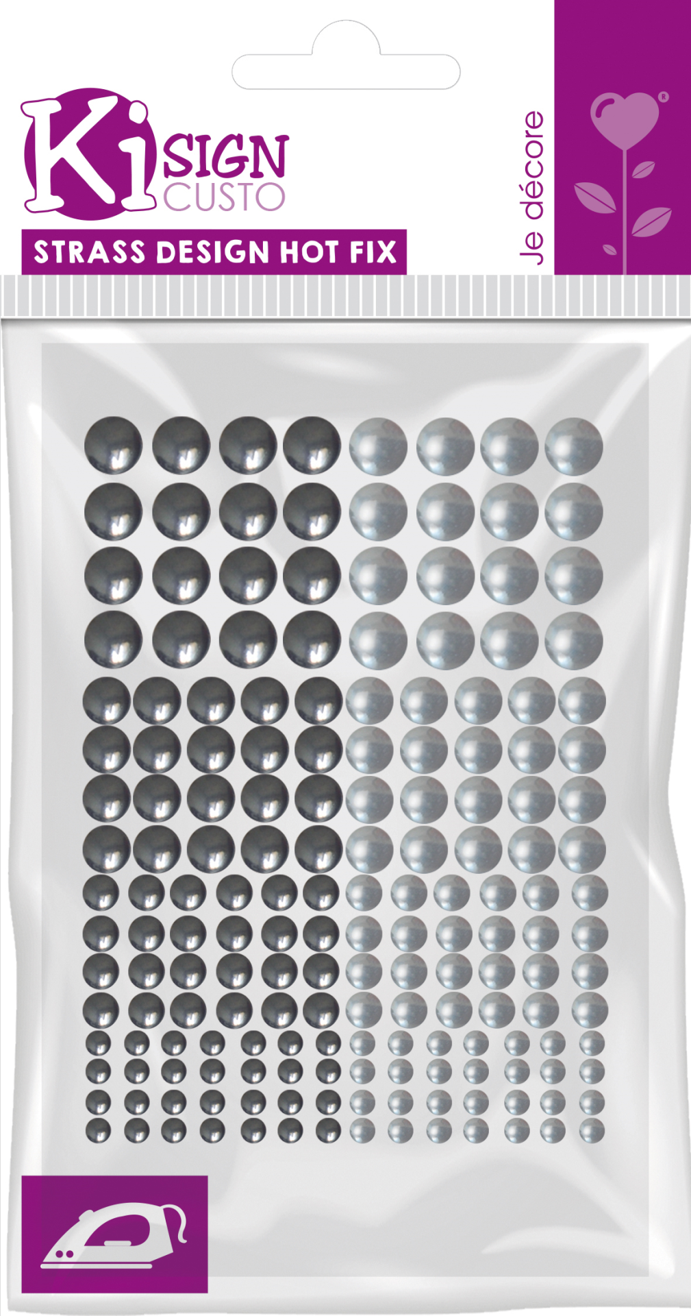 Ki-sign Metall-Aufbügelkreise 3-6 mm Silber 176 Stück