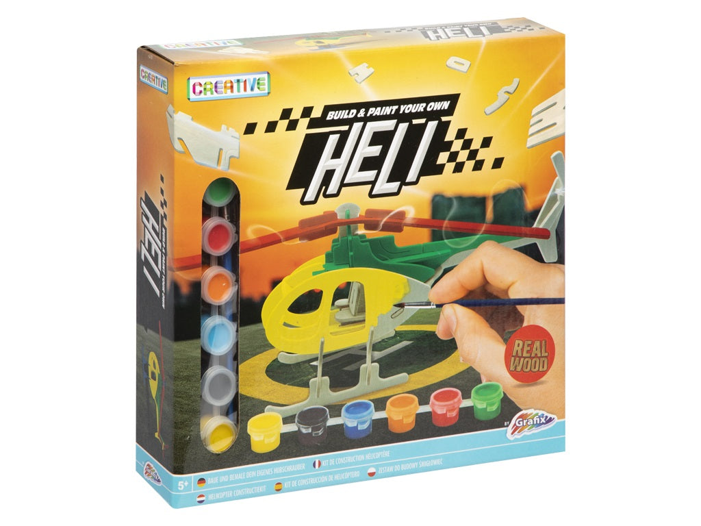 Grafix Houten Puzzel Bouwset Helicopter