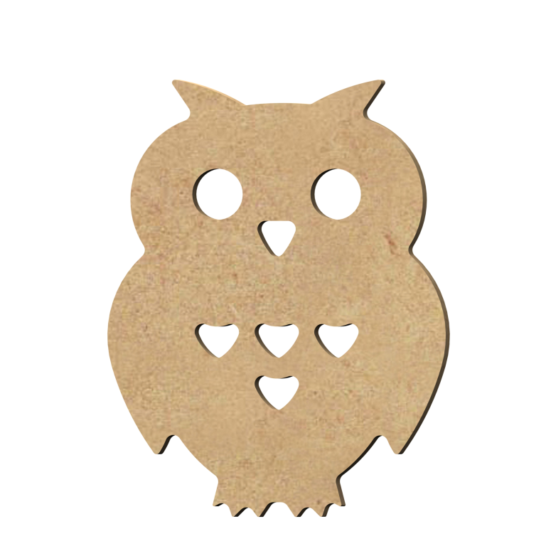 MDF-Figur Offene Eule 10 cm