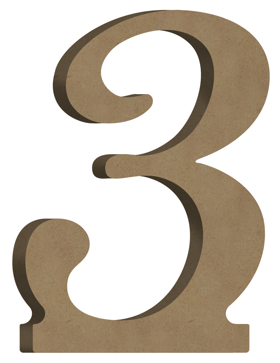 Gomille MDF Zahl 3 7x10 cm