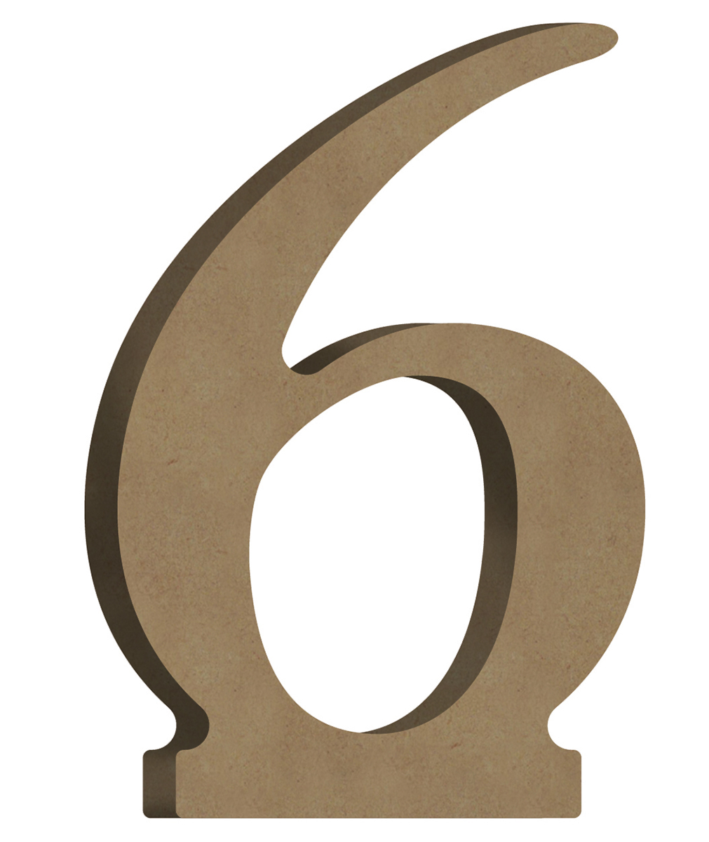 Gomille MDF Zahl 6 7x10 cm