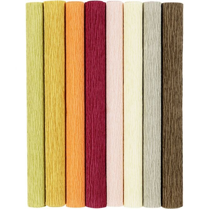 CC Crepe Paper Warm Tones 8 pieces 25x60 cm