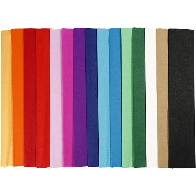 CC Krepppapier Set Mehrfarbig 50x250 cm 15 Stück