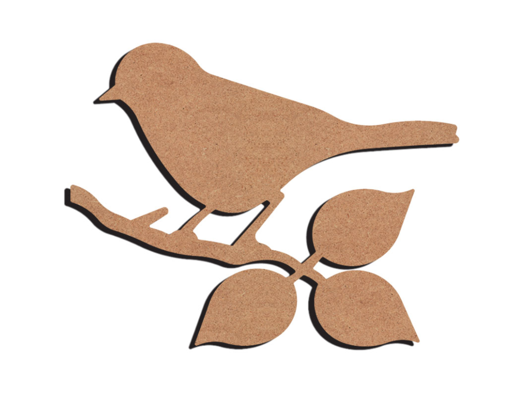 MDF Figure Bird on Branch 26 cm