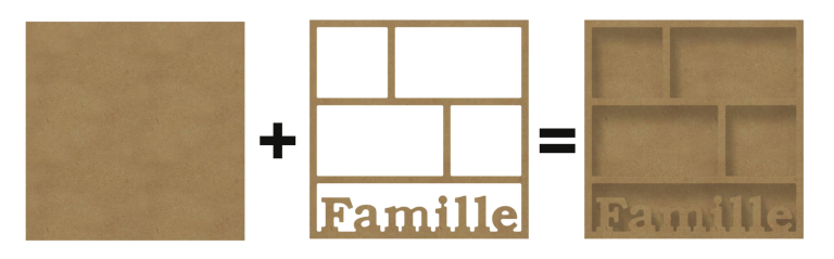 Gomille MDF-Rahmen Familie 30x30 cm