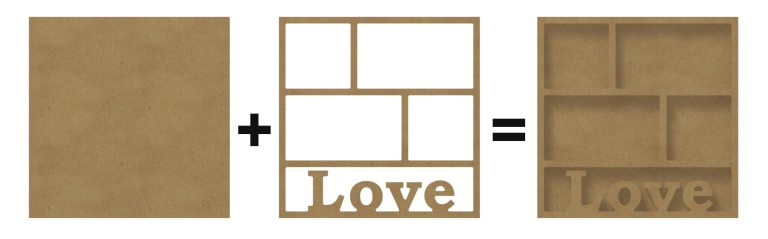 Gomille MDF Kader Love 30x30 cm