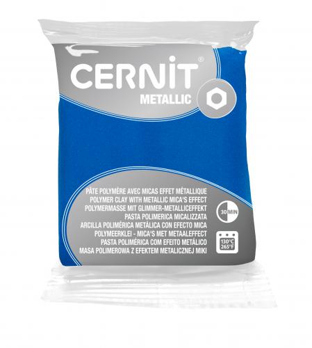 Cernit Metallic Blauw 56gr - Polymeerklei / Boetseerklei