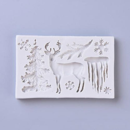 Werkzeug Silikonform Weihnachtsbaum & Tiere - Modelliermasse | GoedkoopsteHobby