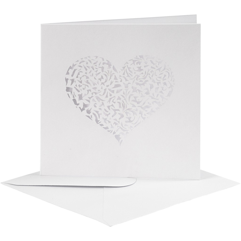 CC Karten & Umschläge 13,5x13,5 cm Weiß 5 Stück