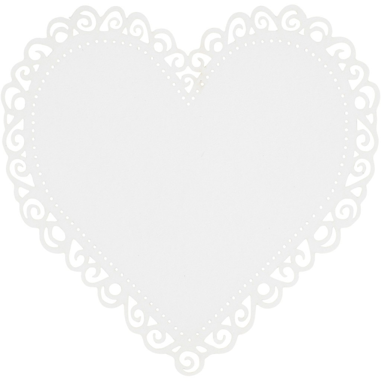 CC Hearts Cardboard White 10 pieces