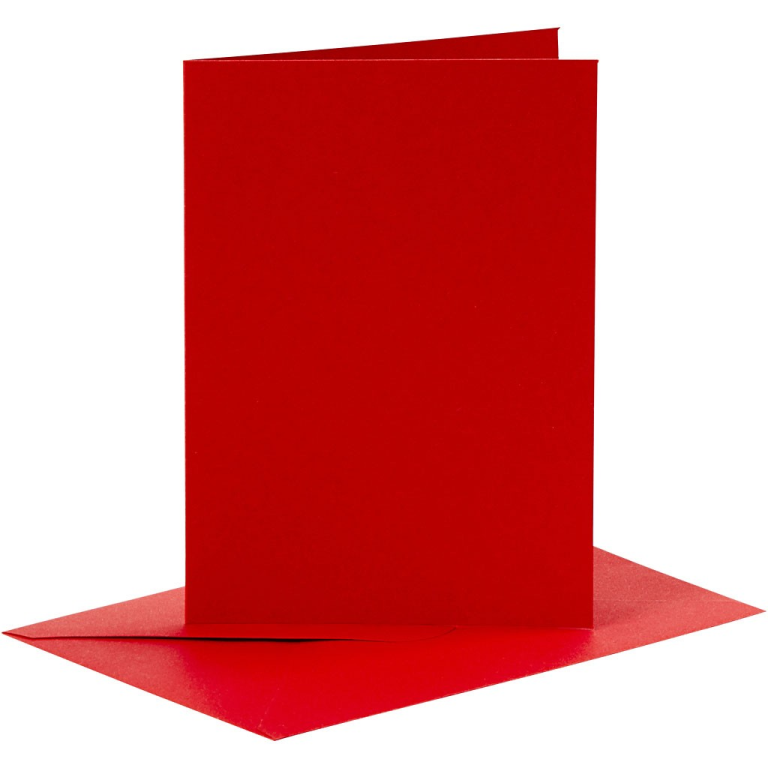 CC Karten & Umschläge 10,5x15 cm Rot 6 Stück