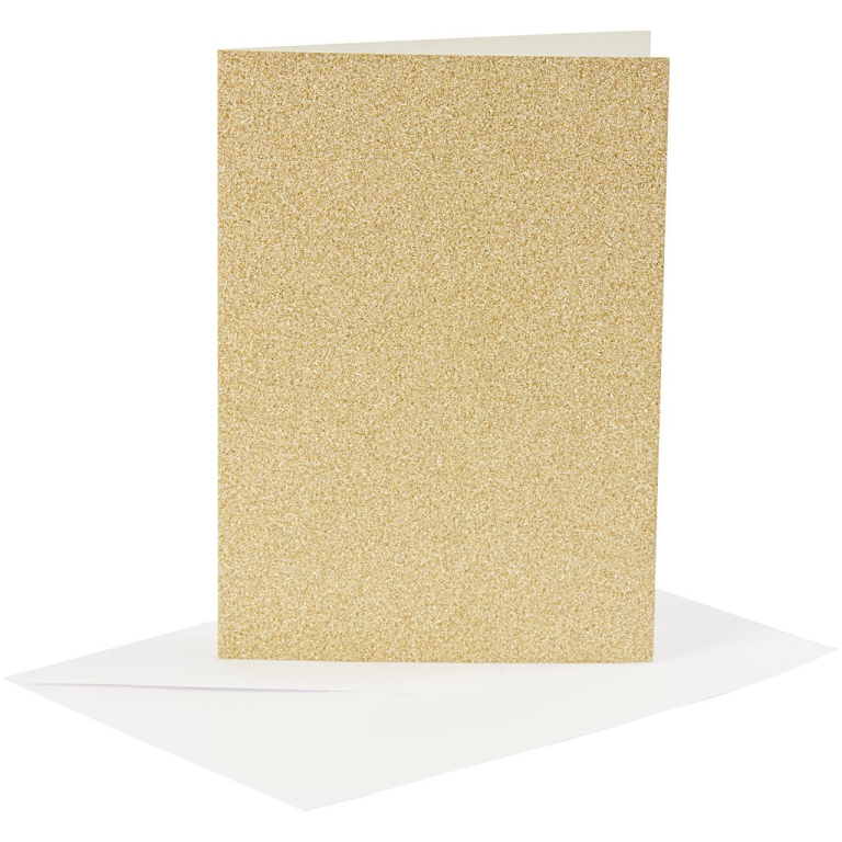 CC Karten & Umschläge 10,5x15 cm Glitzer Gold 4 Stück