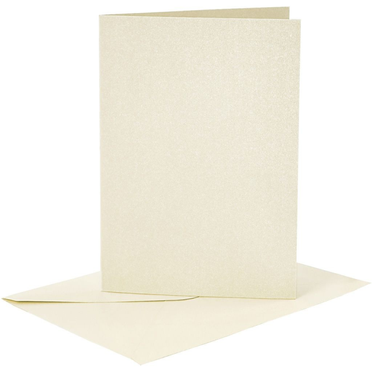 CC Cards & Envelopes Pearl 10.5x15 cm Off-White 4 pcs