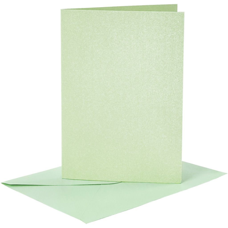 CC Cards & Envelopes Pearl 10.5x15 cm Light Green 4 pieces