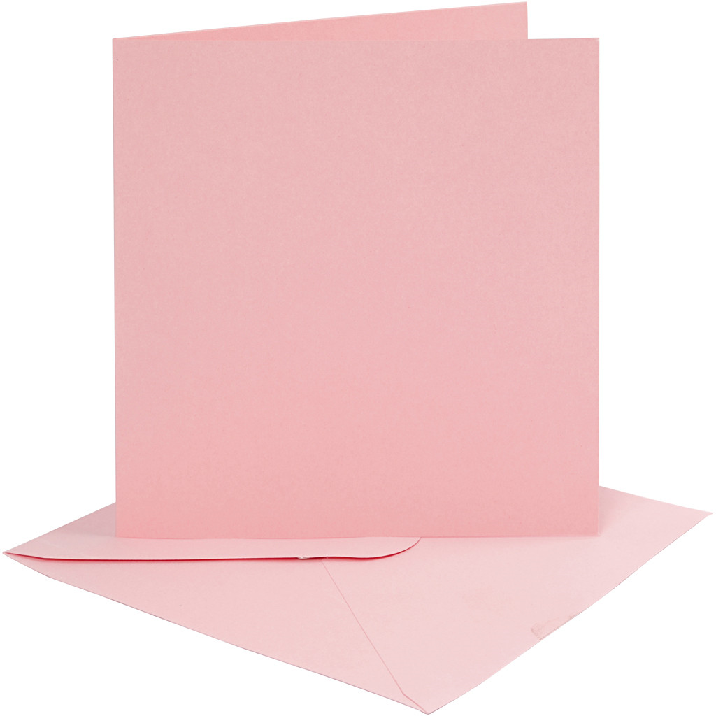 CC Kaarten en Enveloppen 15,2x15,2 cm Roze 4 stuks