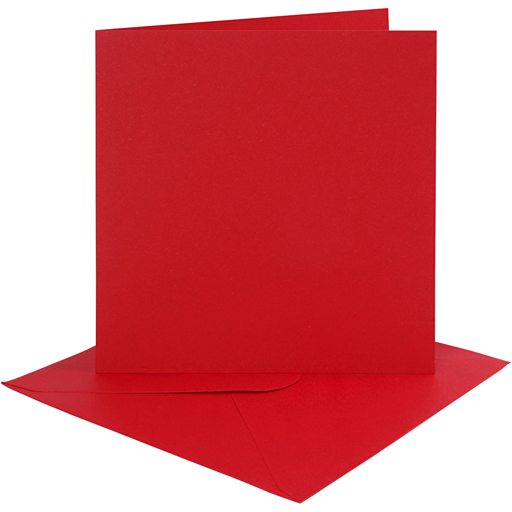 CC Kaarten en Enveloppen 15,2x15,2 cm Rood 4 stuks