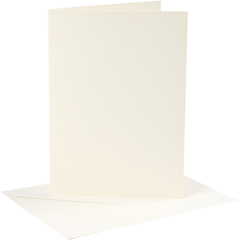 CC Kaarten en Enveloppen 12,7x17,8 cm Off-white 4 stuks