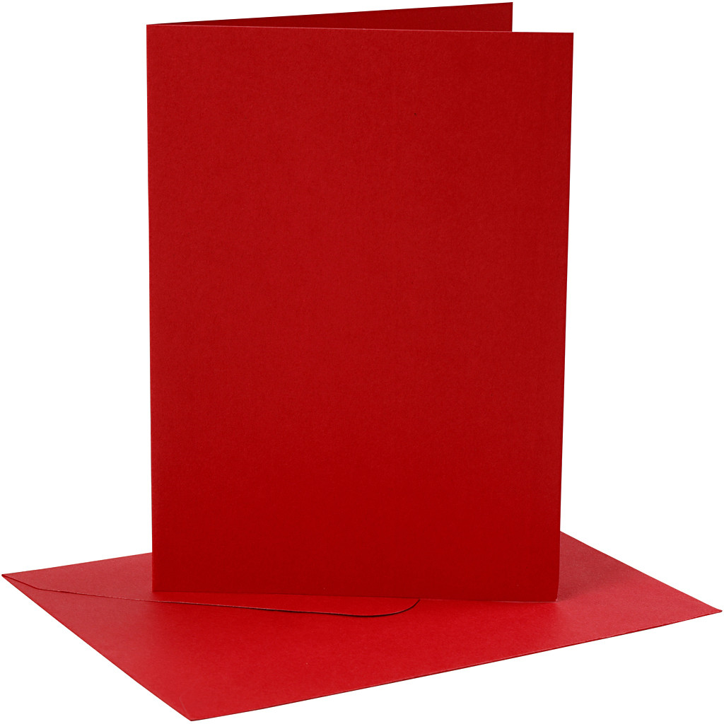 CC Kaarten en Enveloppen 12,7x17,8 cm Rood 4 stuks