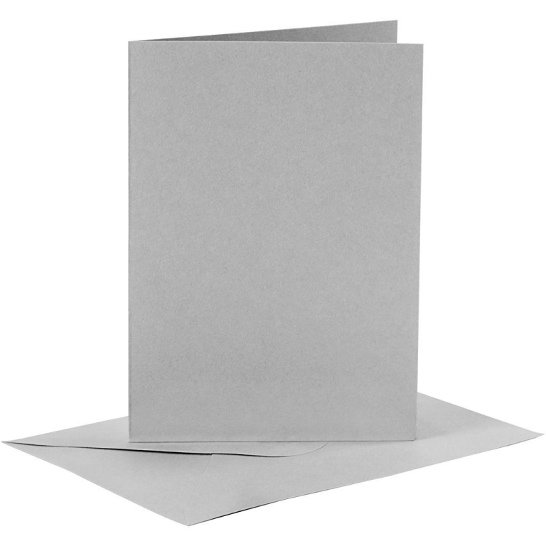 CC Kaarten & Enveloppen 10,5x15 cm Grijs 6 stuks