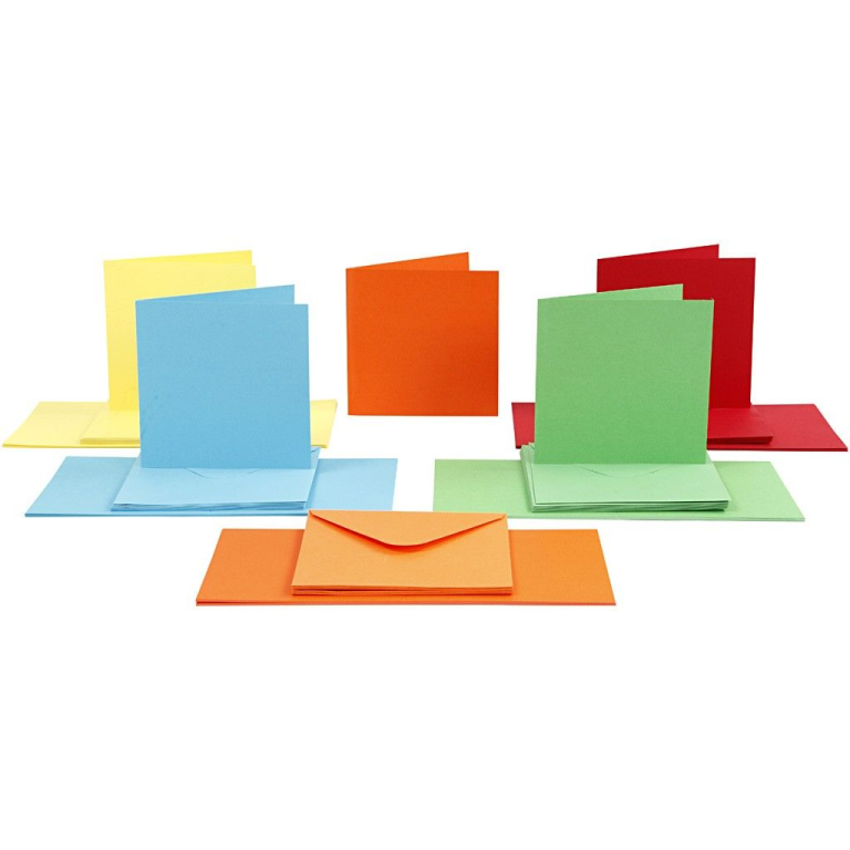 CC Cards & Envelopes 15x15 cm Multi 50 pieces