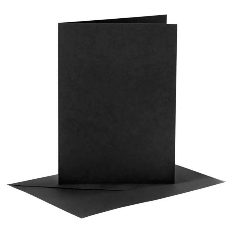 CC Cards & Envelopes Black 10.5x15 cm 50 sets