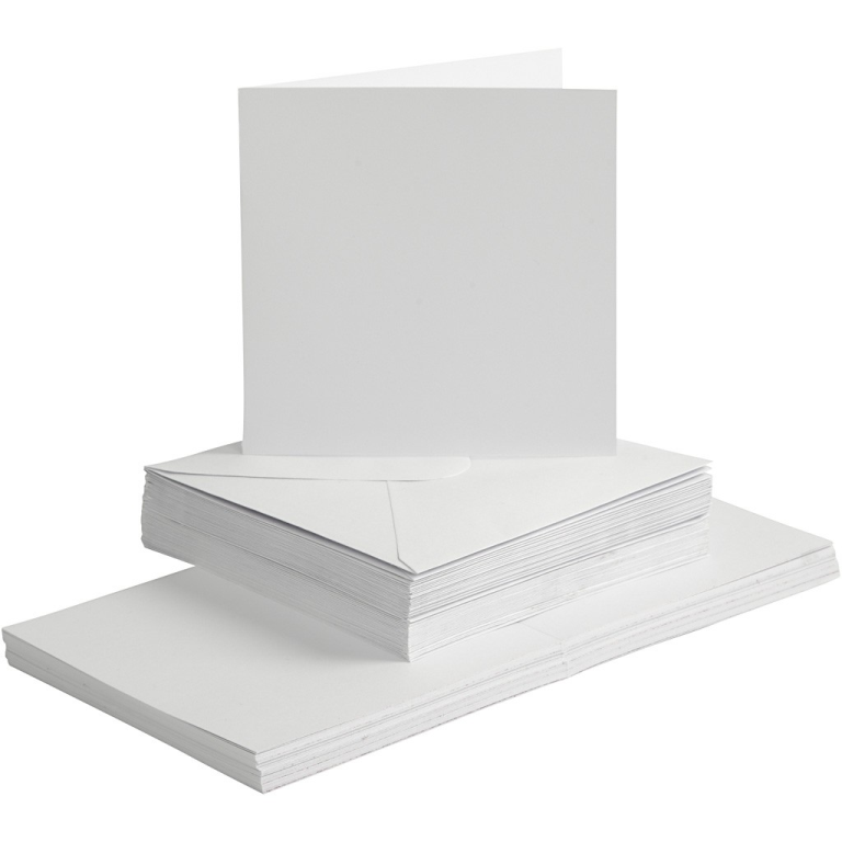 CC Kaarten & Enveloppen 15x15 cm Wit 50 sets