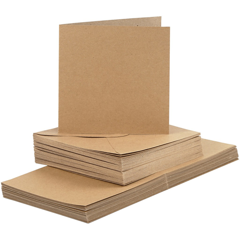 CC Kaarten & Enveloppen Kraft 15x15cm 50 sets