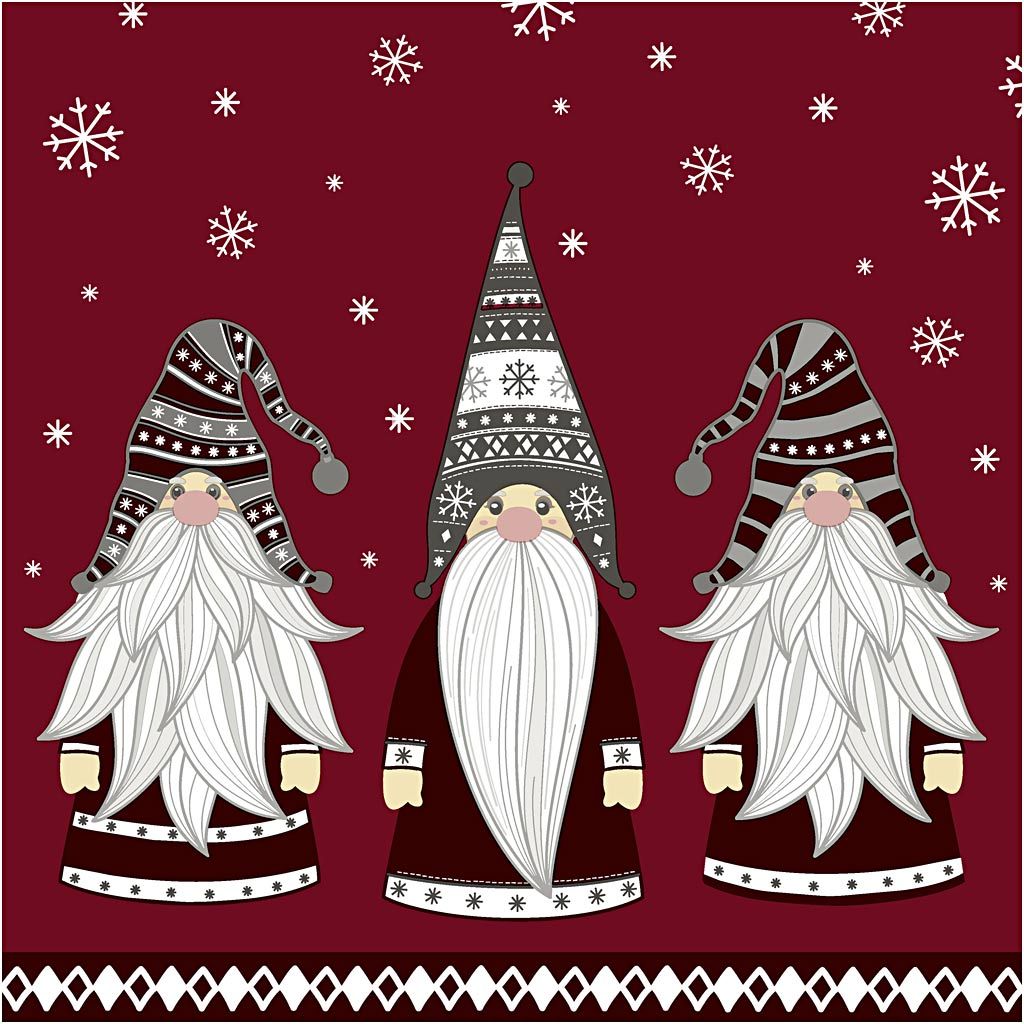 CC Servietten Weihnachten Zwerge 33x33 cm 20 Stück