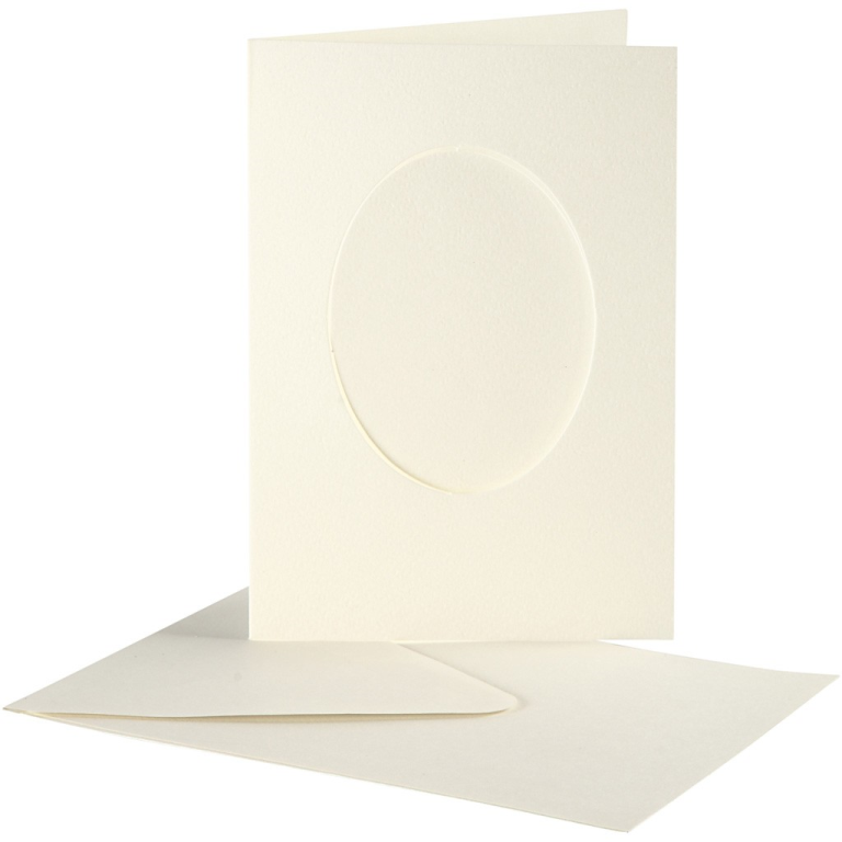 CC Kaarten & Enveloppen Passepartout Ovaal 10,5x15 cm Off-white 10 stuks