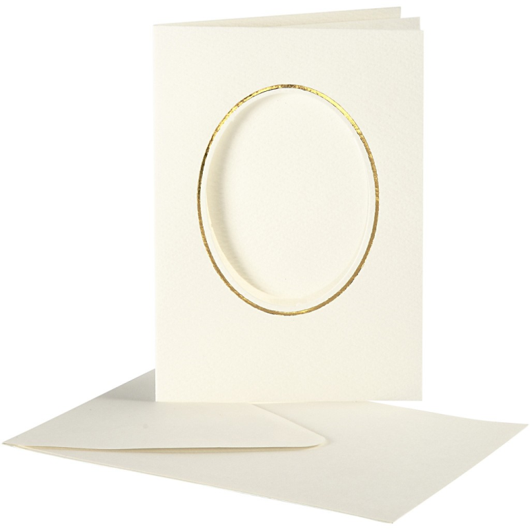 CC Karten & Umschläge Passepartout Oval mit Rand 10,5x15 cm Off-white 10 Stück