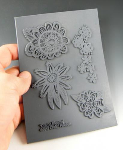 Fimo Christi Friesen Drama Blooms Textuur Stempel - Fimo Klei
