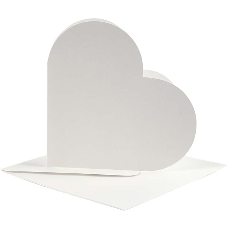 CC Karten & Umschläge Herz 12,5x12,5 cm Off-White 10 Stück