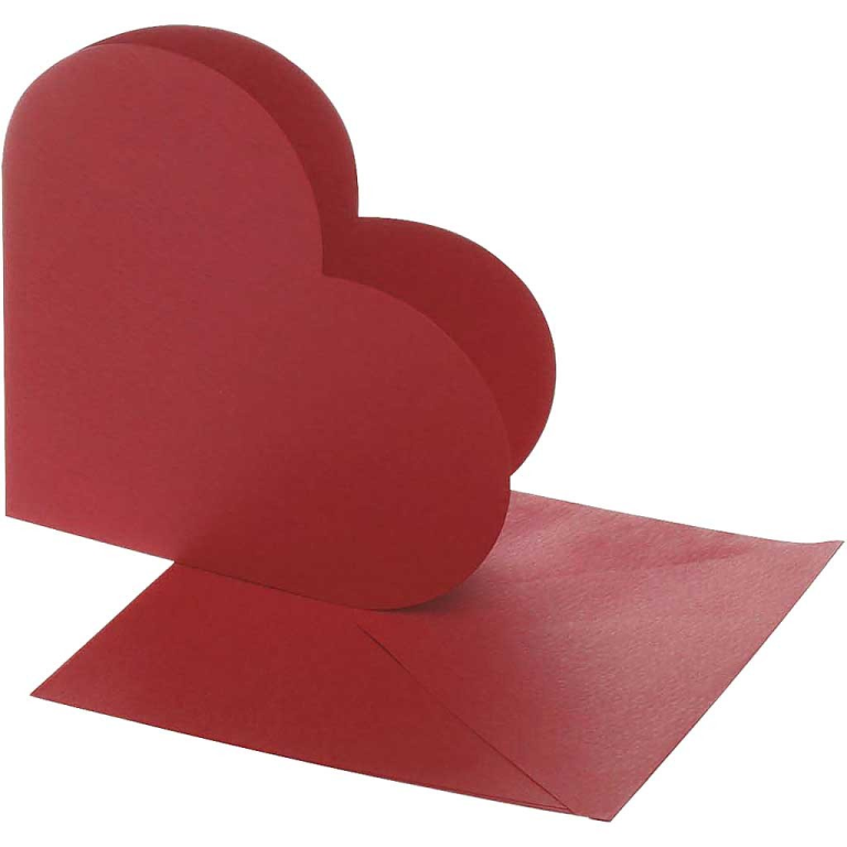 CC Karten & Umschläge Herz 12,5x12,5 cm Rot 10 Stück