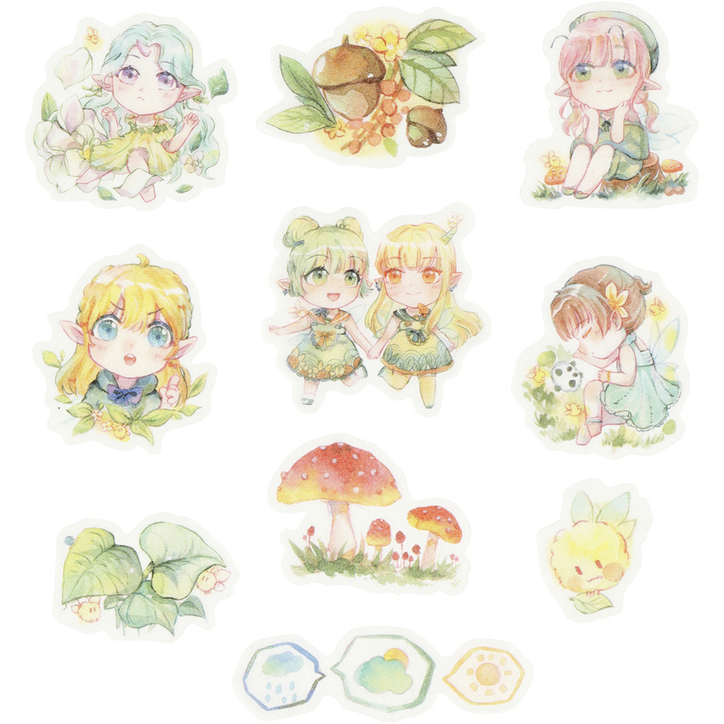 CC Masking Tape Stickers Herfst Feeën 20-50 mm 30 stuks