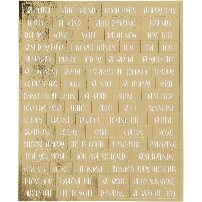 CC Stickers Texts Gold 10x11.5 Gold 4 pieces