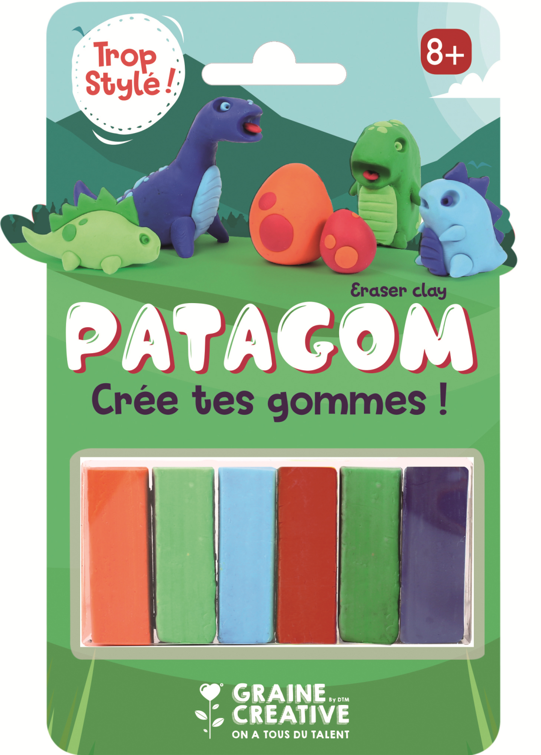 Patagom Gum Klei Set Dinosaurussen 6x25 gr