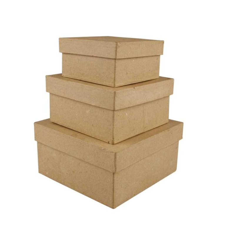 CC Quadratische Schachteln H: 5+6+7,5 cm